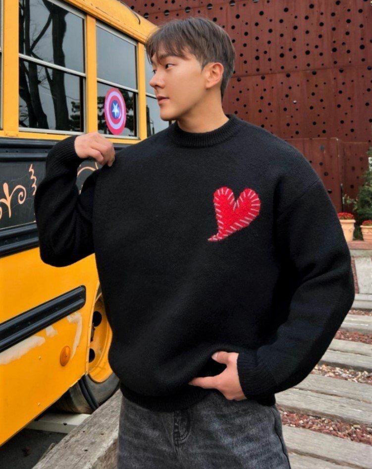 圓領心形圖案針織衫 PLUS82HIYA-105T