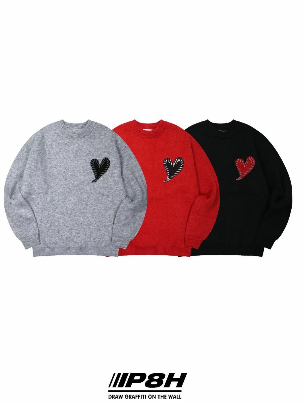 圓領心形圖案針織衫 PLUS82HIYA-105T