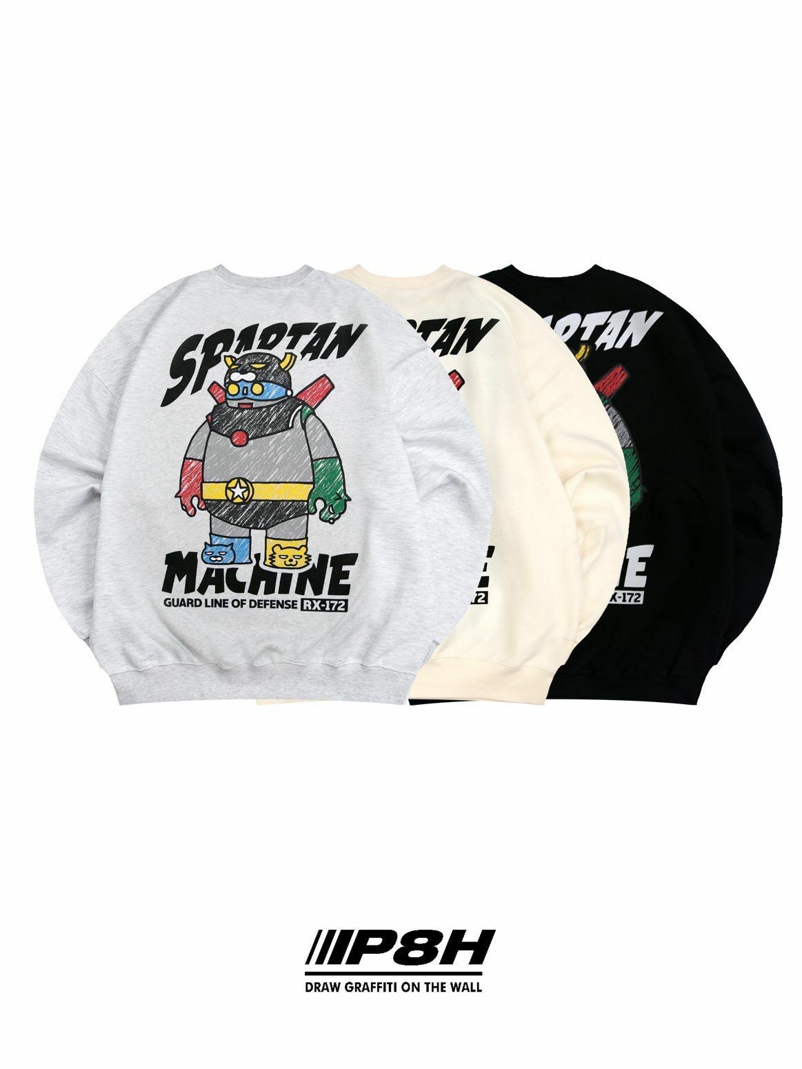 英文字圖案衛衣(薄抓毛底) PLUS82HIYA-106T