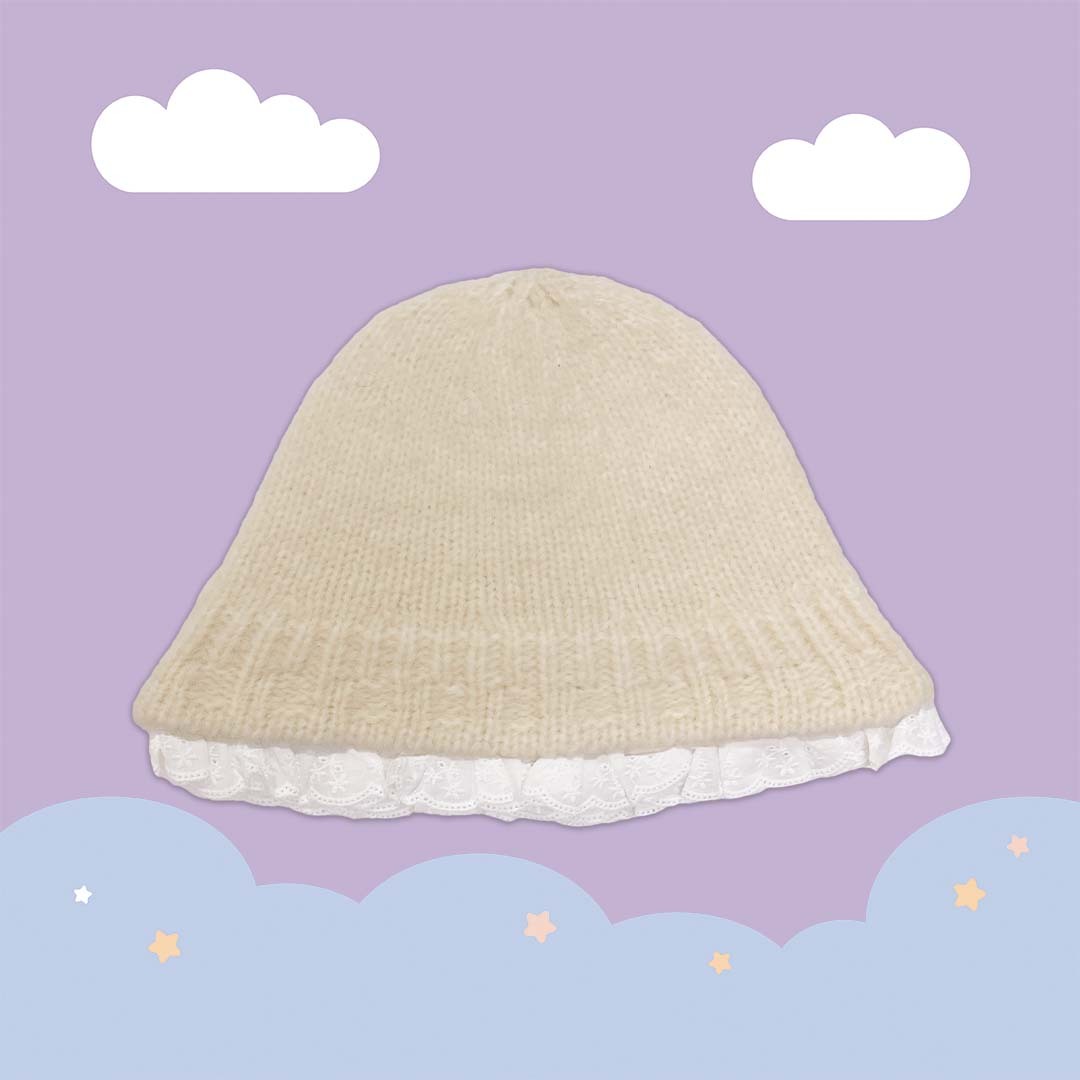 こ♡こ 蕾絲花邊針織漁夫帽