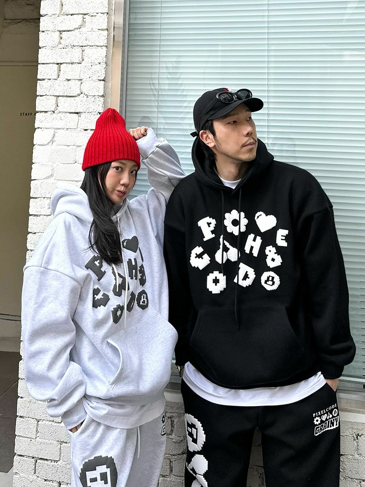 英文字圖案連帽衛衣 PLUS82HIYA-108T