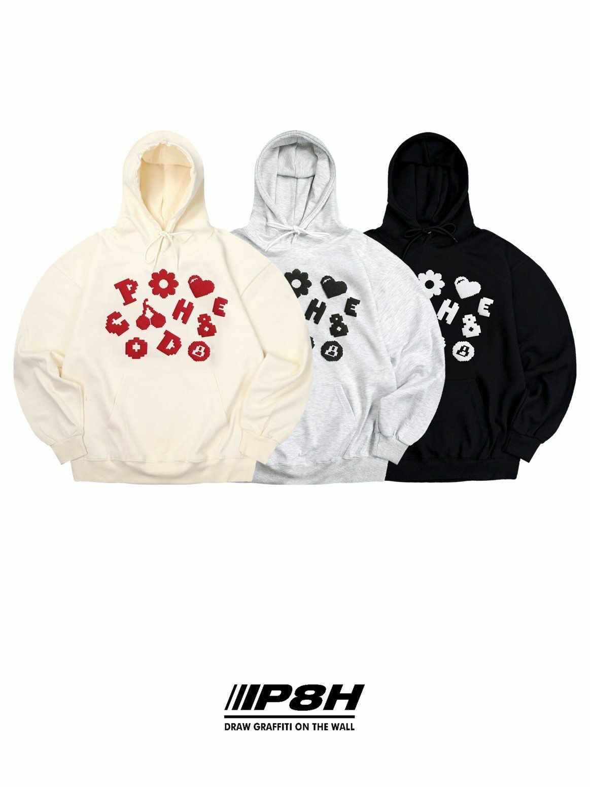 英文字圖案連帽衛衣 PLUS82HIYA-108T