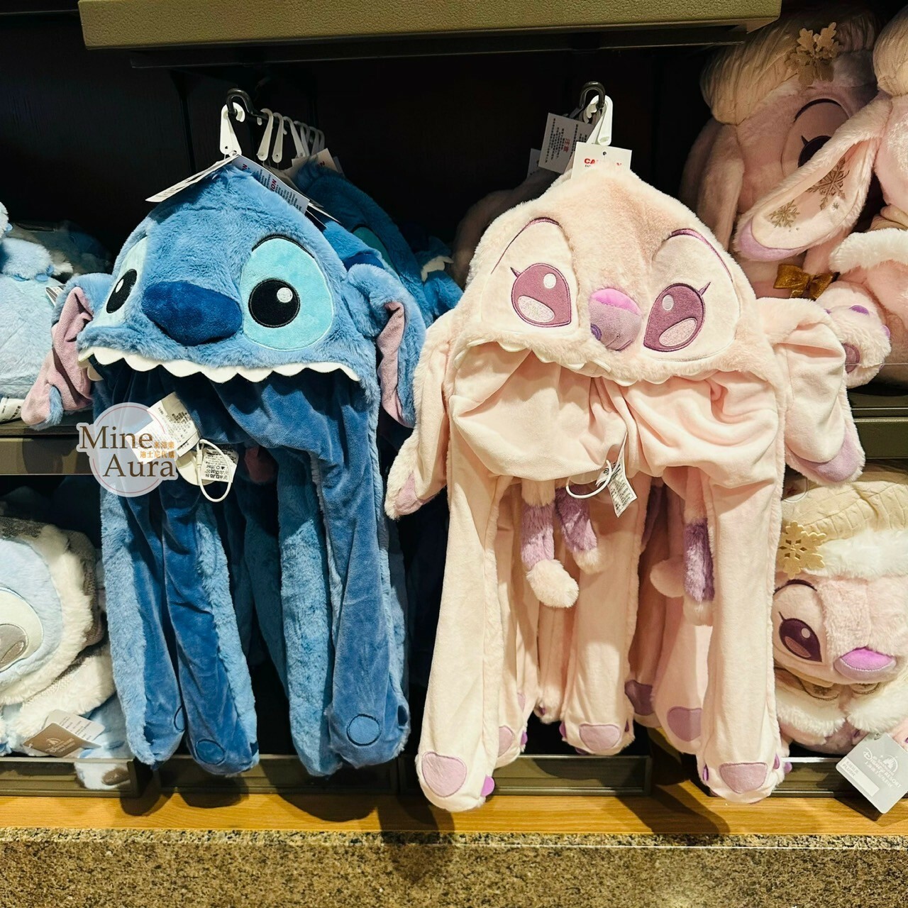 史迪奇 Stitch 安琪拉 Angel 絨毛大頭 造型 可動設計 頭套 保暖 帽子 星際寶貝 Lilo & Stitch -上海迪士尼樂園