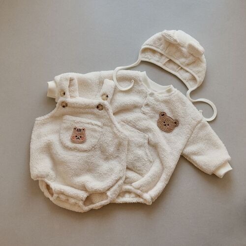 24F/W DTD暖心純色系列-微纖維雪花長袖包屁衣