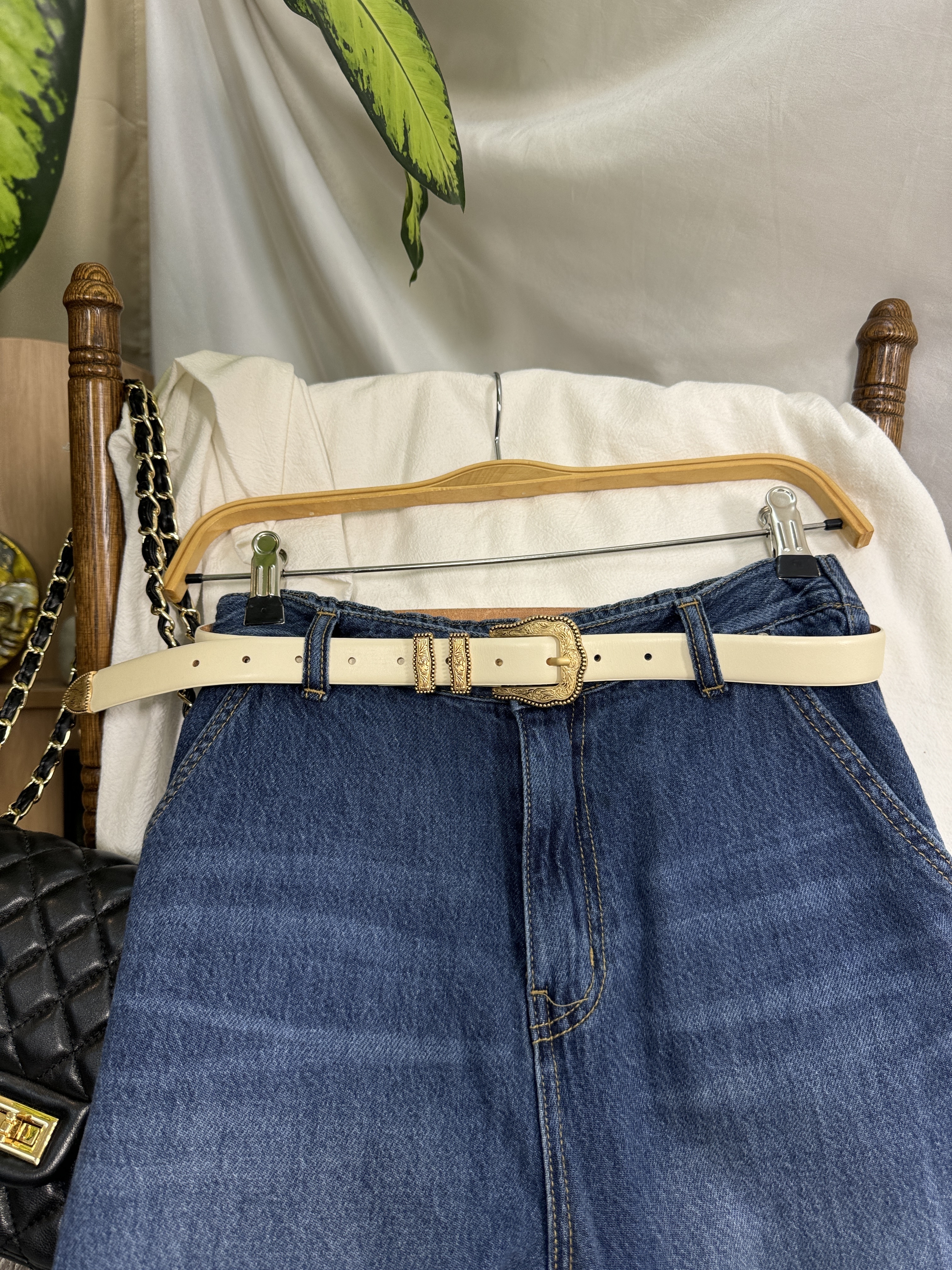 復古金扣牛皮 皮帶【2419-1040】