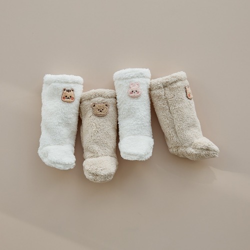 24F/W DTD暖心純色系列-微纖維雪花保暖襪 (LOGO/暖暖人物款)