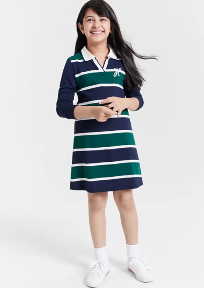 【預購】Tommy Hilfiger G112556 大童間條連身裙