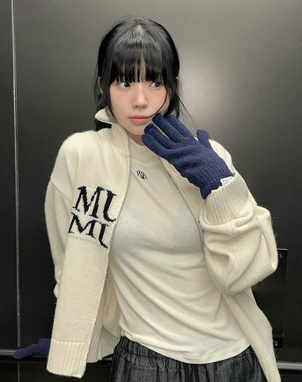 預訂｜MUAHMUAH LOGO POINT WOOL KNIT GLOVE