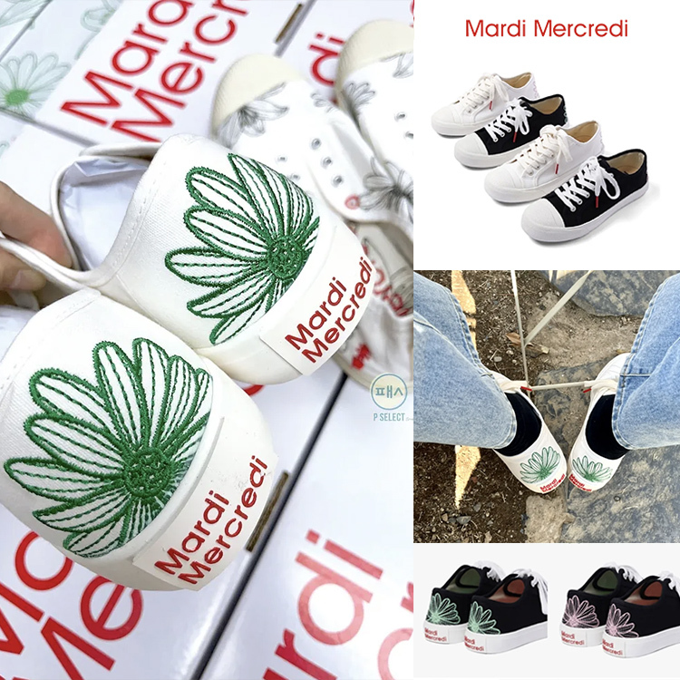 MARDI MERCREDI Eclore Sneakers 小雛菊刺繡布鞋