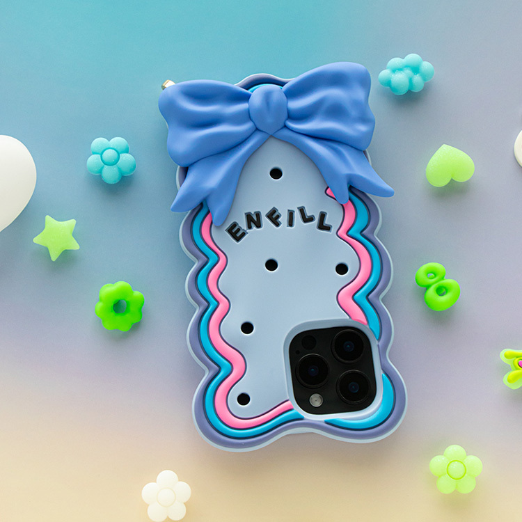 Candies iPhone 16 Pro Max - 緞帶蝴蝶結手機殼(藍)