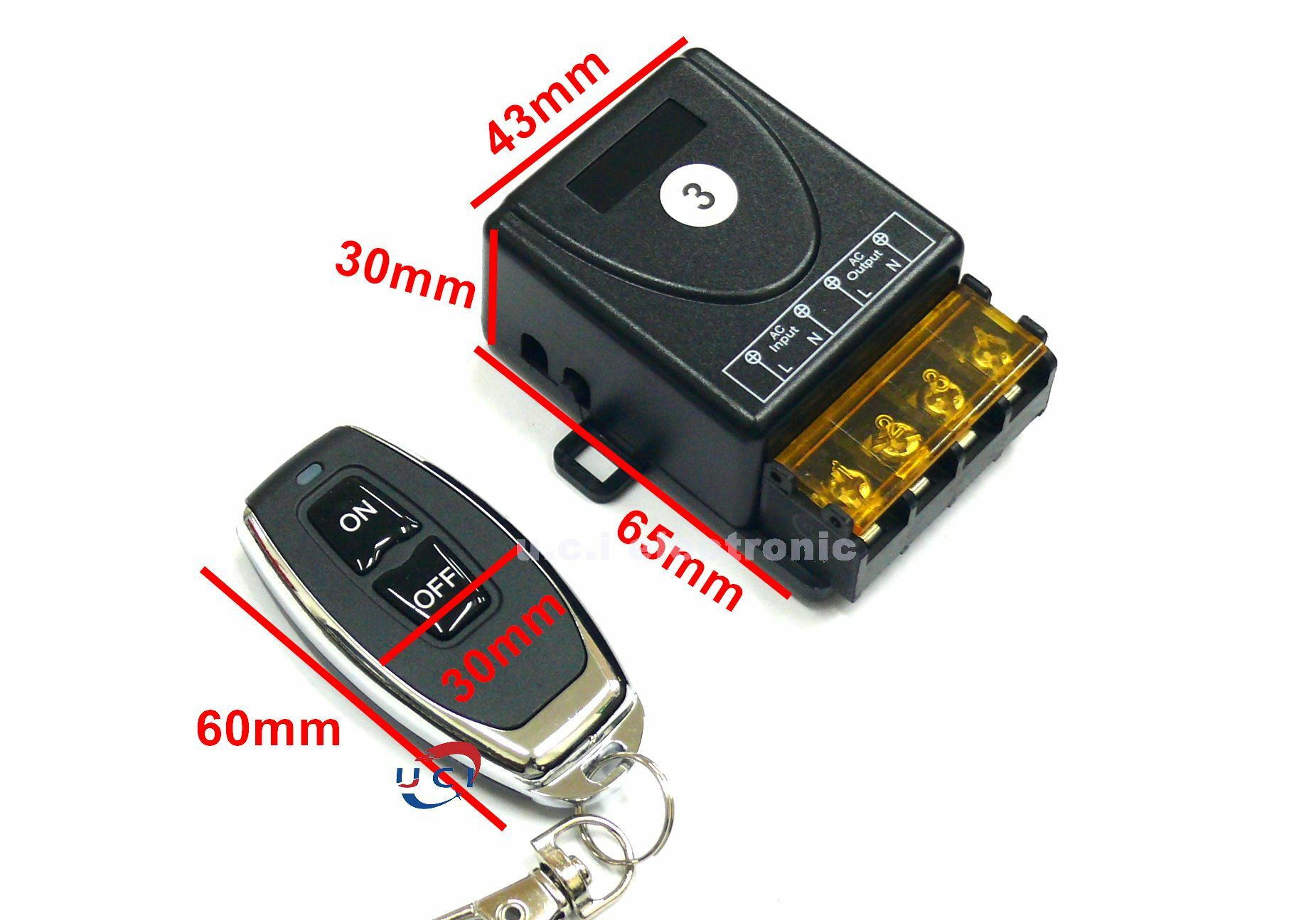 【UCI電子】(二S-1) 遙控器 110V-220V大功率30A多功能學習型單路遙控開關配辣椒型防水遙控器