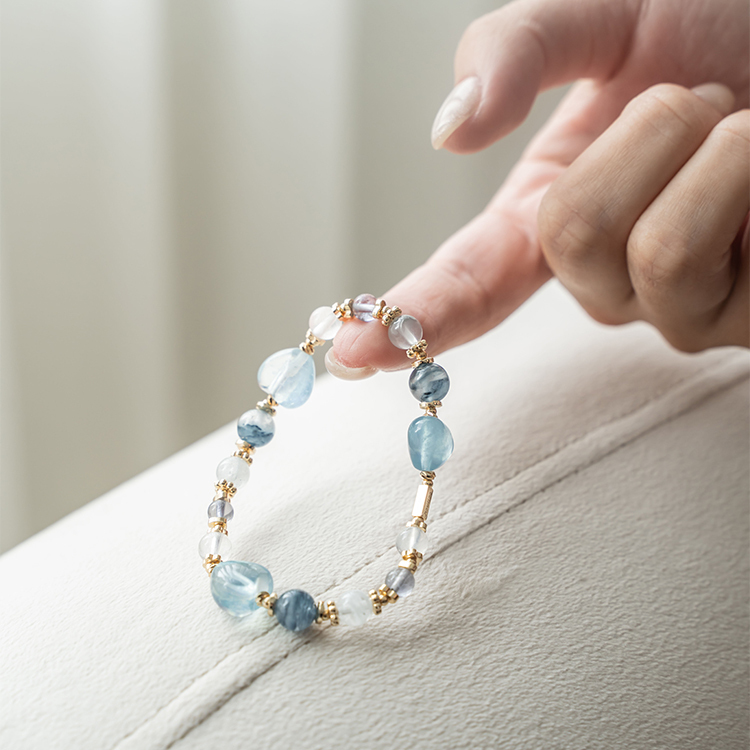 簡單的願望：海藍寶｜千層藍兔毛｜灰藍兔毛｜藍針｜堇青石