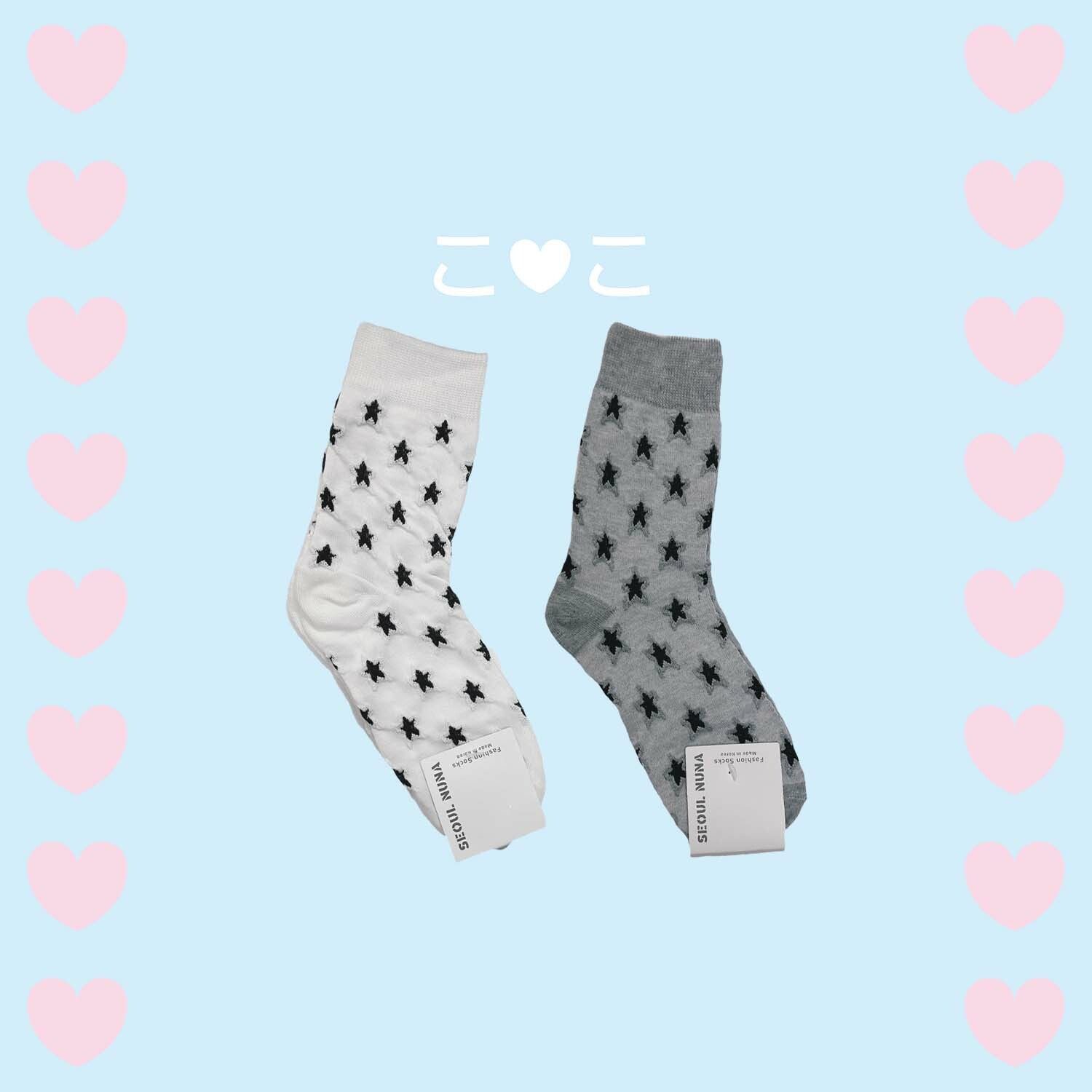 正韓浮雕星星泡泡襪子