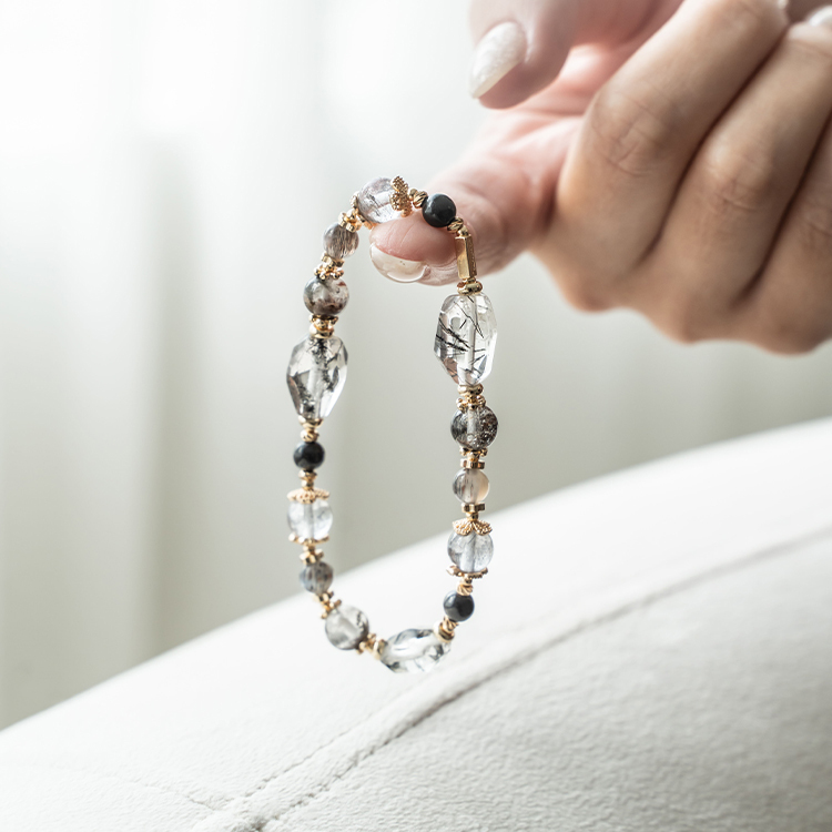 森林課題：黑髮晶｜黑幽靈髮晶共生｜藍髮晶｜骨幹黑太陽｜金運石