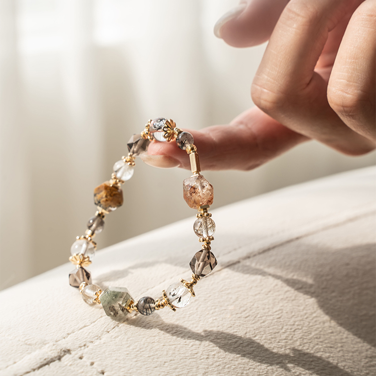 惆悵：彩幽靈｜冰曜石｜銀髮晶｜藍髮晶｜閃靈鑽