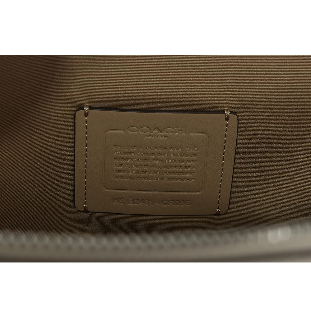 【COACH】Nina 銀釦縫線標誌小牛皮托特包(白色) CR096 SVHA