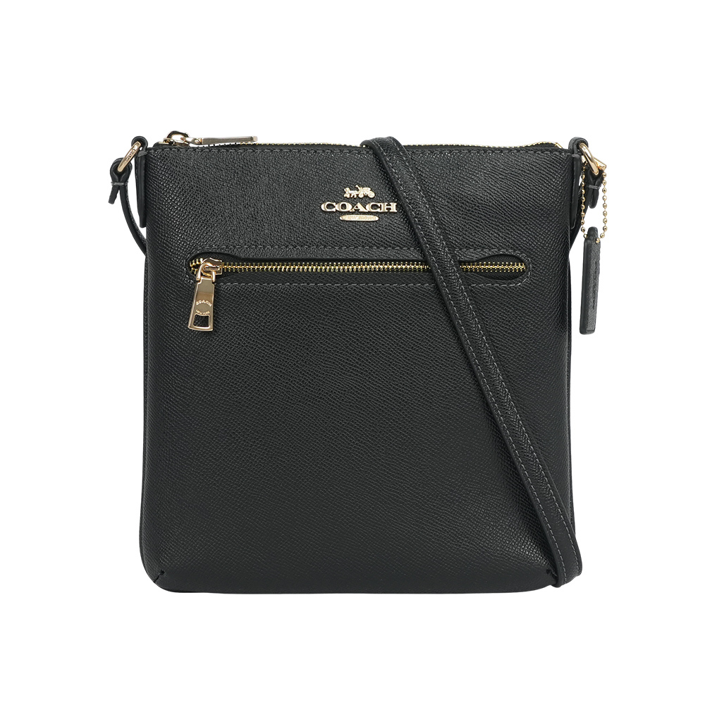 【COACH】Rowan 金字再生皮革拉鍊口袋迷你斜背包