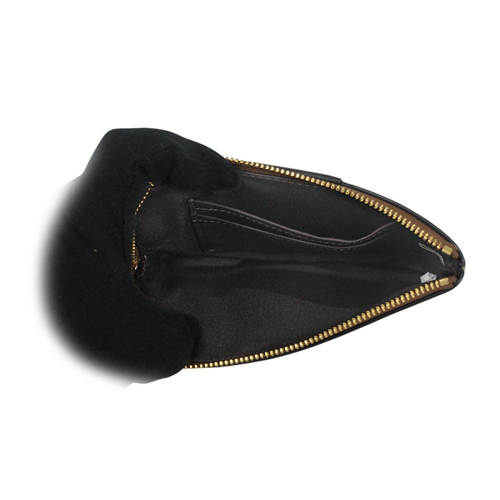 【COACH】塗層帆布及再生皮革L 型拉鍊手拿包(卡其/黑色) CS602 IMCBI