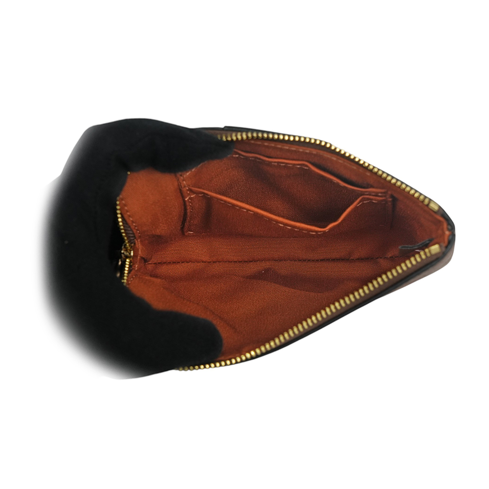 【COACH】塗層帆布及皮革L 型拉鍊手拿包(棕褐色/黑色) CW854 IMQRX