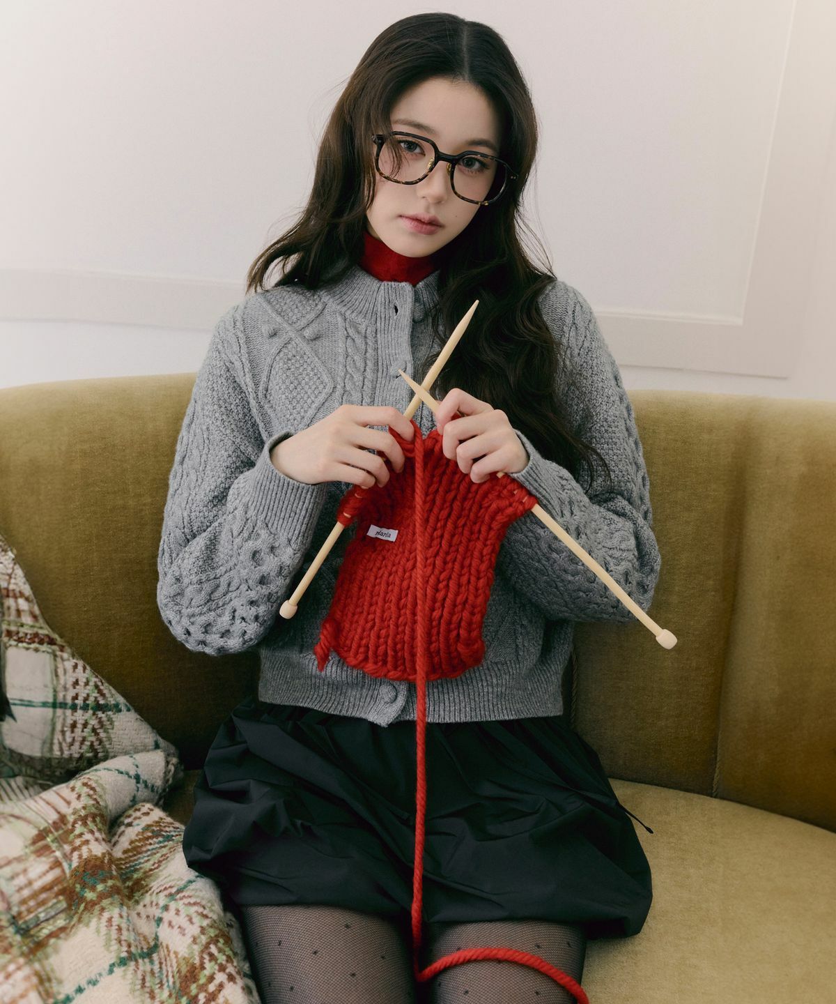 ROLAROLA WOOL BUTTON CABLE CARDIGAN