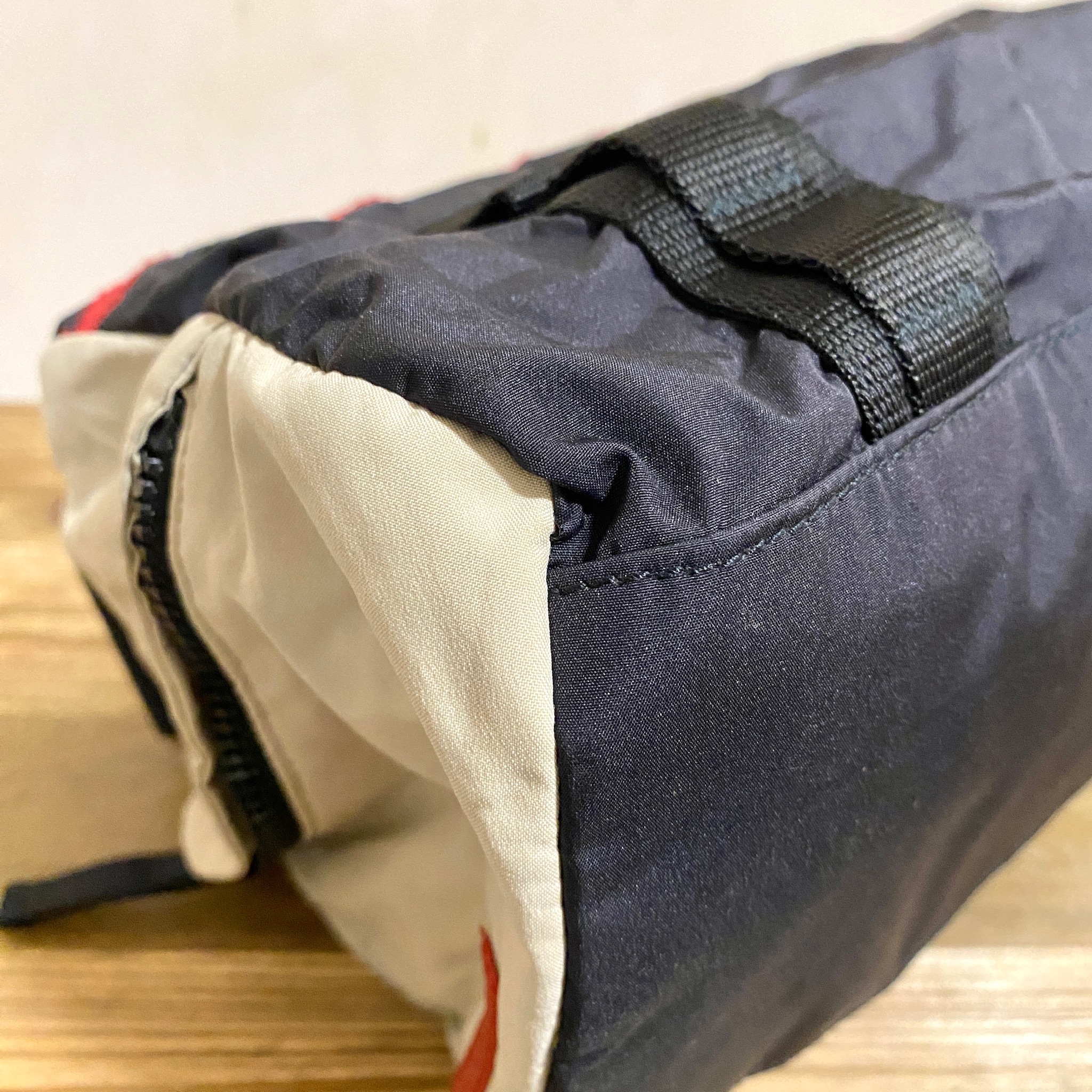 Pre-owned] Prada sport boston bag black/beige