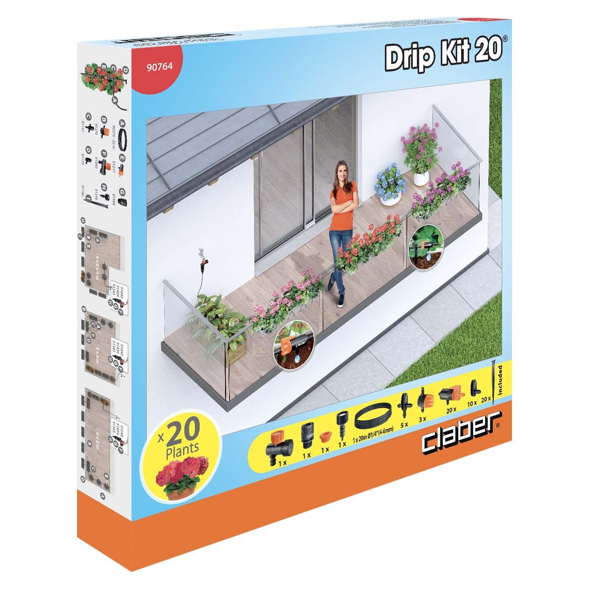 意大利"CLABER" 滴灌套裝(20盆栽)-[90764]