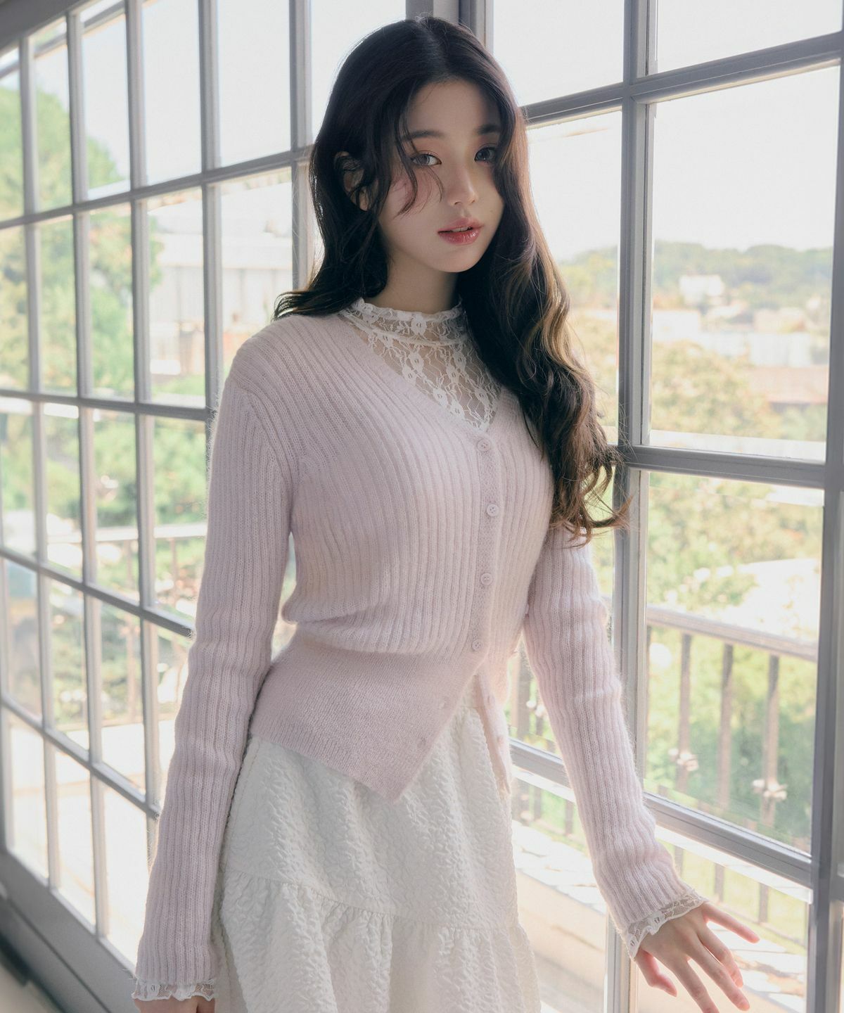 ROLAROLA MOHAIR BLENDED TWO WAY BUTTON CARDIGAN