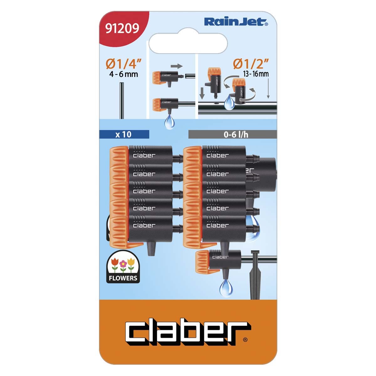 意大利"CLABER" 0-6L/H迷你滴水器(10個/盒)-[91209]