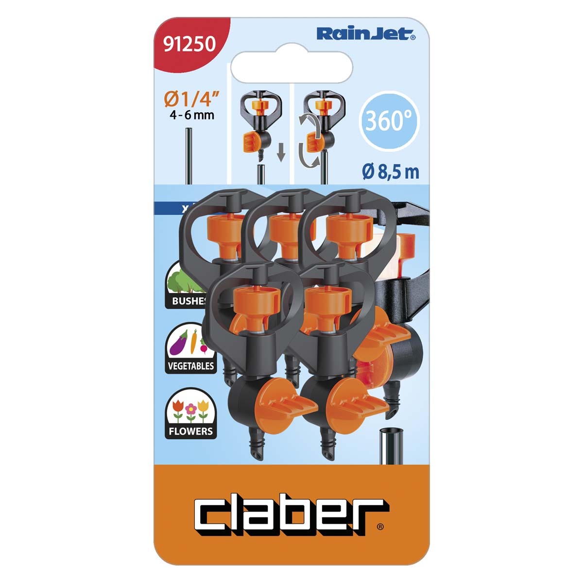 意大利"CLABER" 1/4" 360度迷你可調灑水器-[91250]