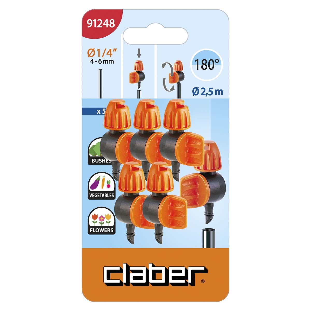 意大利"CLABER" 1/4" 180度迷你可調灑水器-[91248]