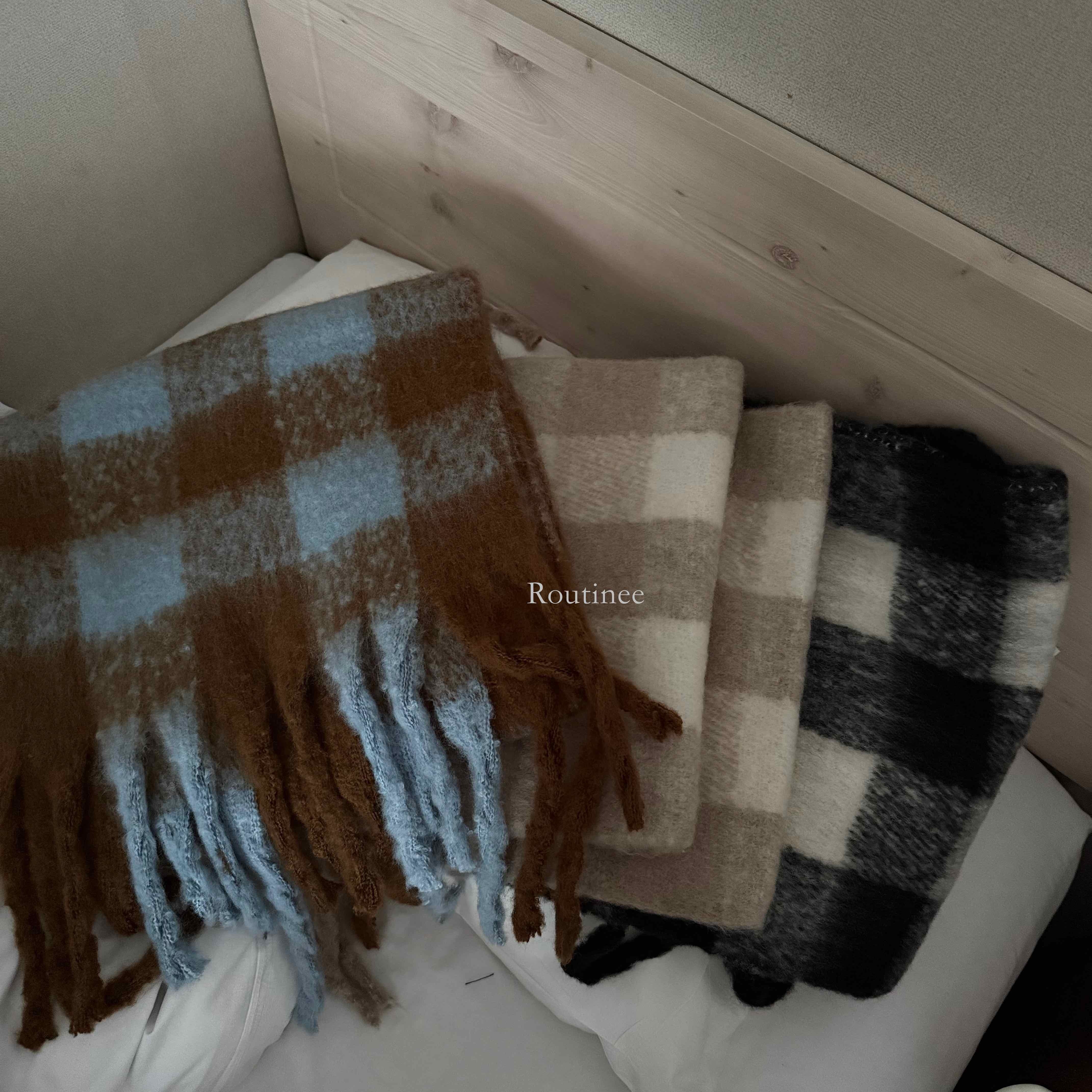 🇰🇷軟乎乎的格紋長圍巾｜3 color