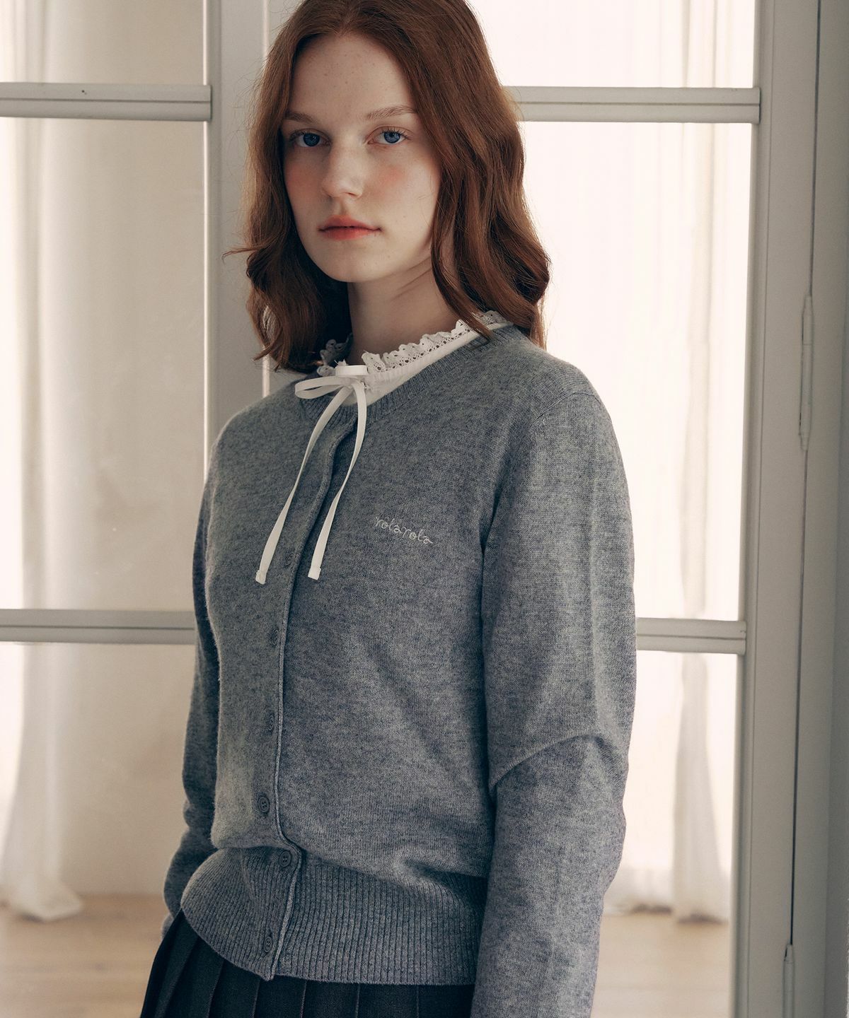 ROLAROLA CASHMERE BLENDED BASIC CARDIGAN