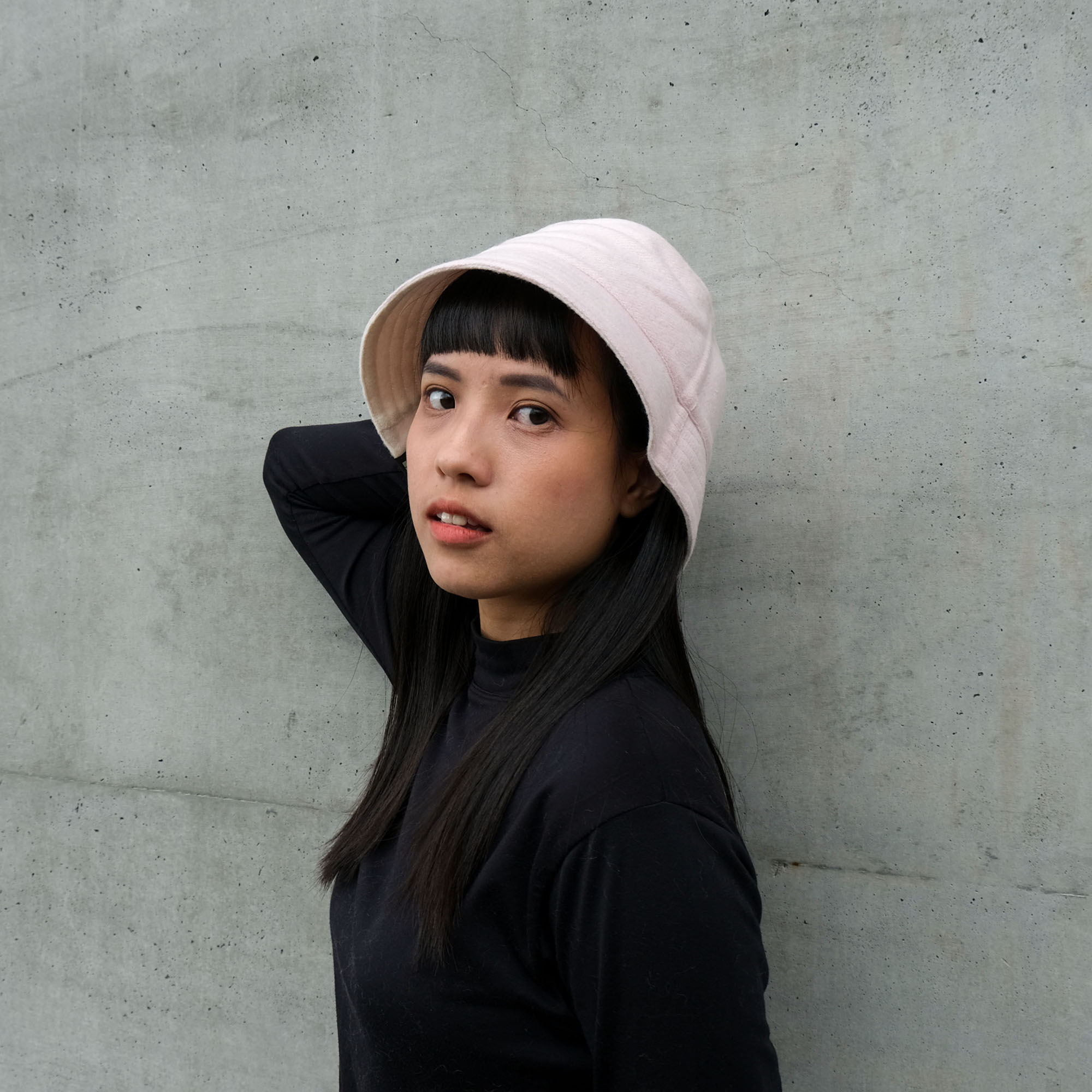 羊駝毛氈雙面漁夫帽｜淡粉紅｜秘魯