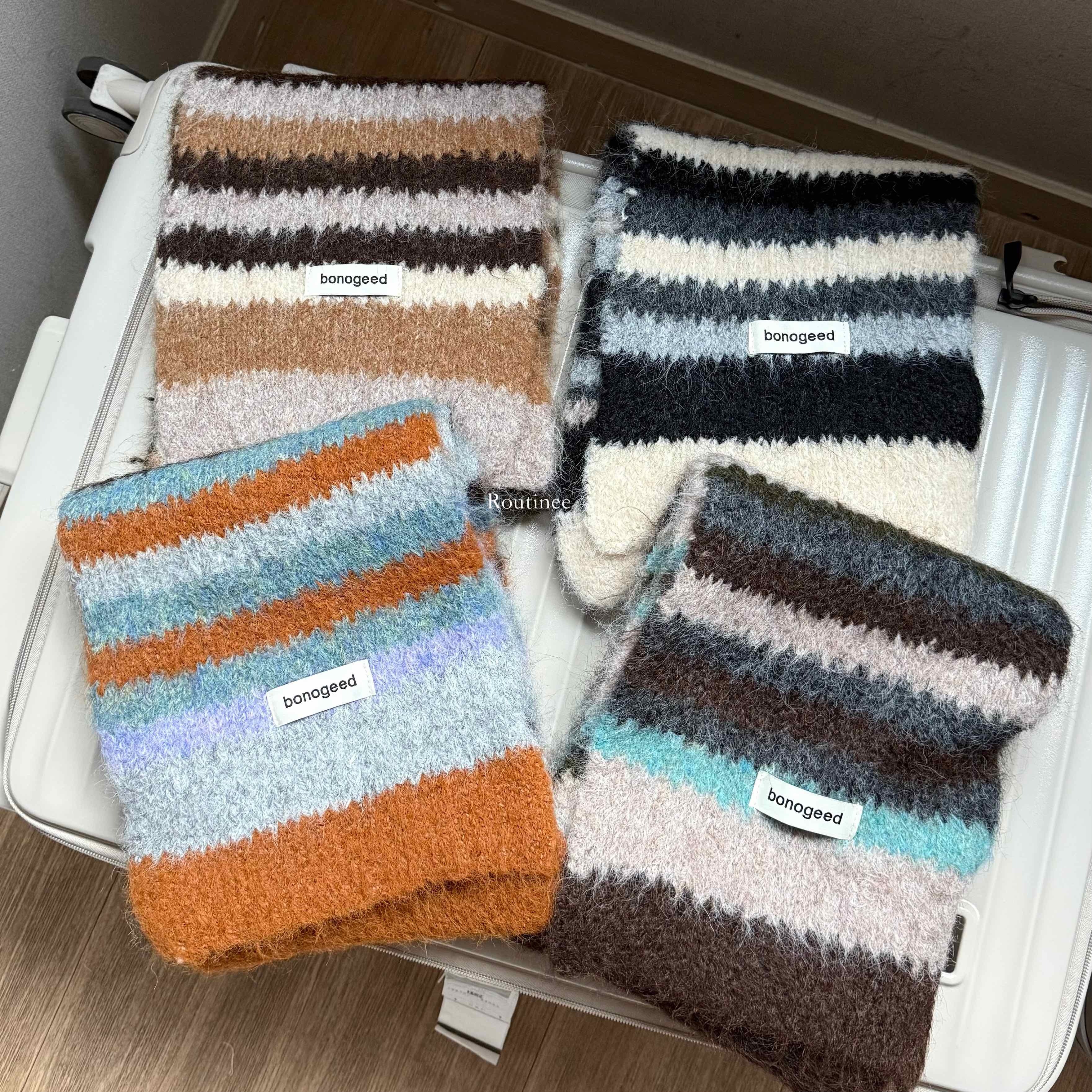 🇰🇷彩色條紋QQ圍巾｜4 color