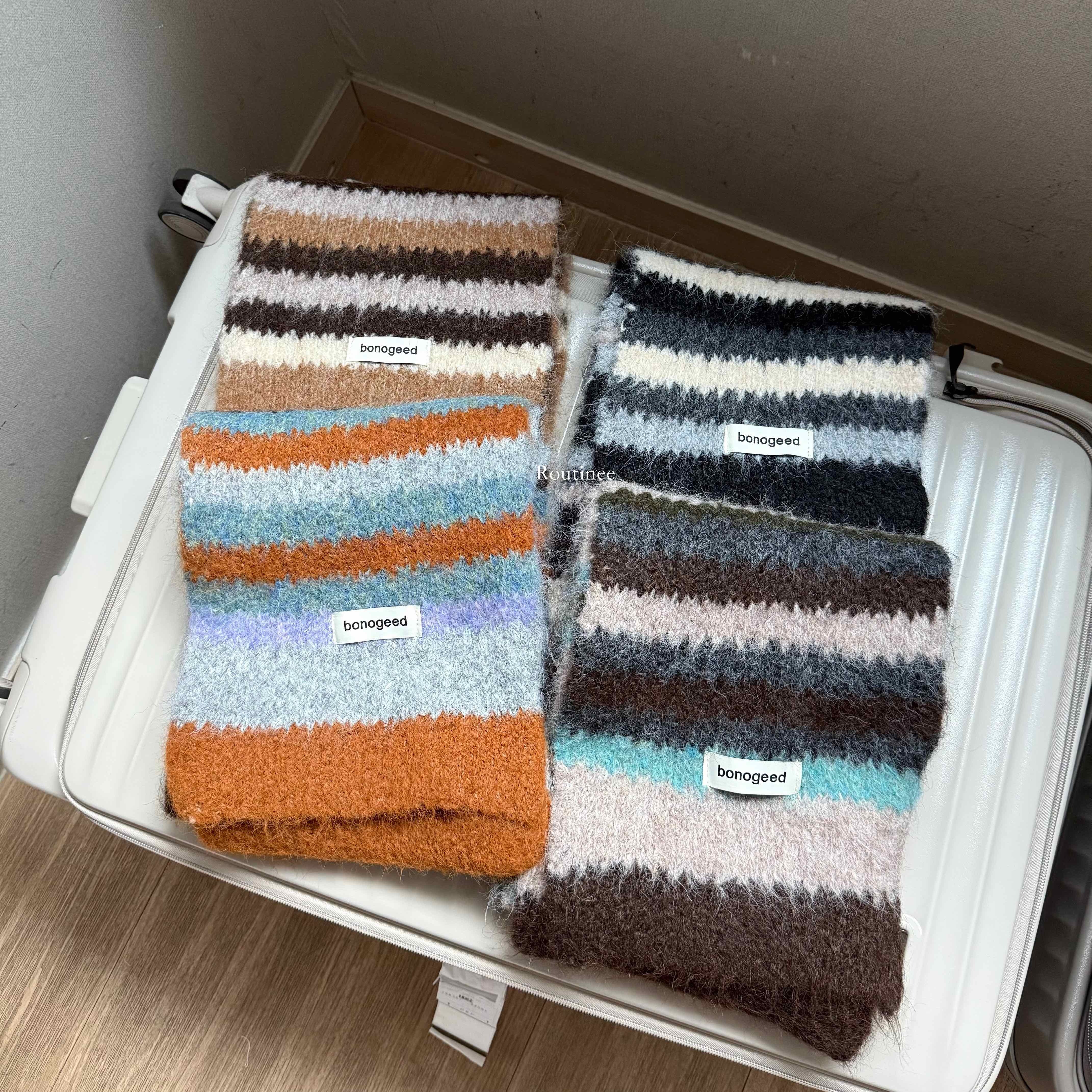 🇰🇷彩色條紋QQ圍巾｜4 color