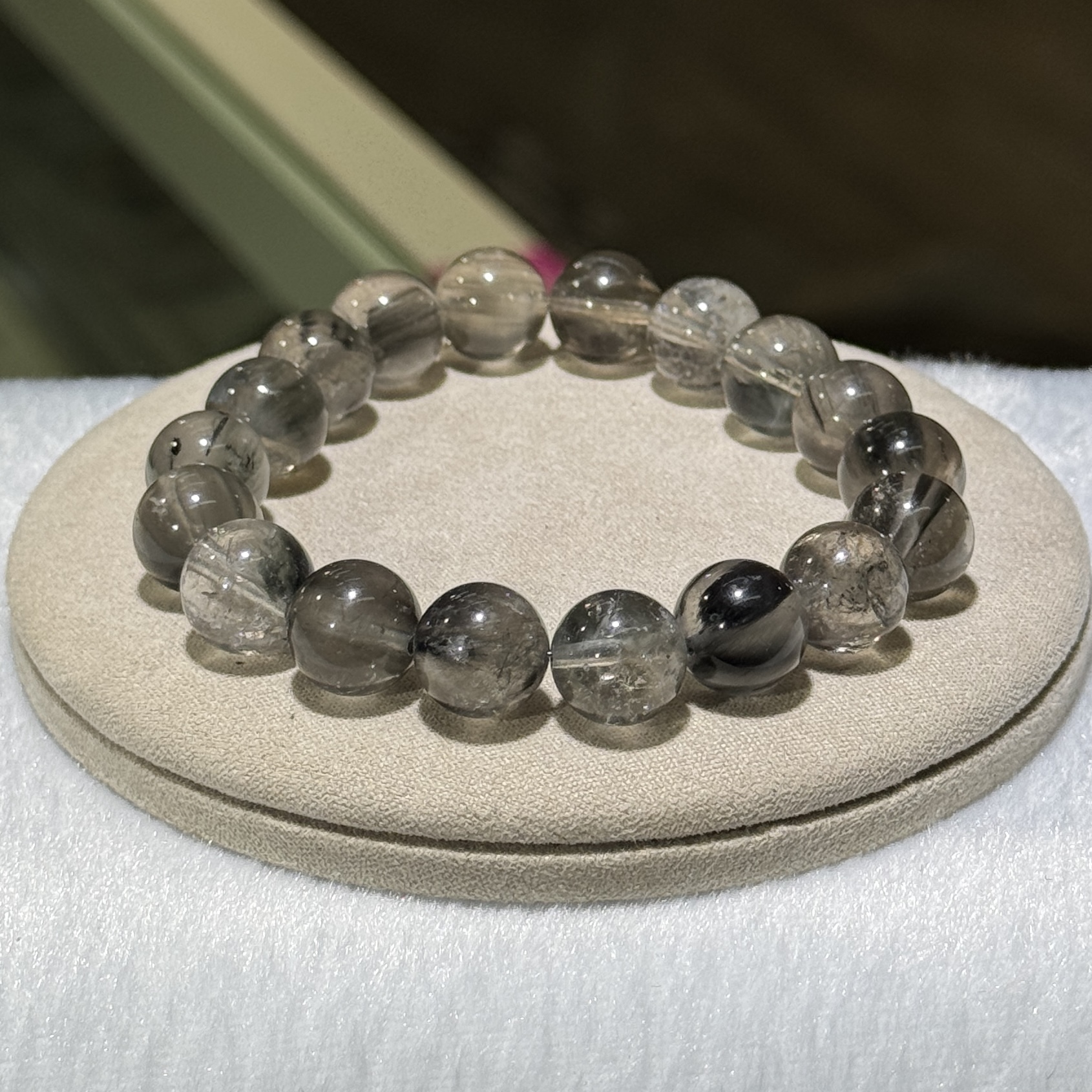 灰藍兔毛手串 11.5 mm+/-