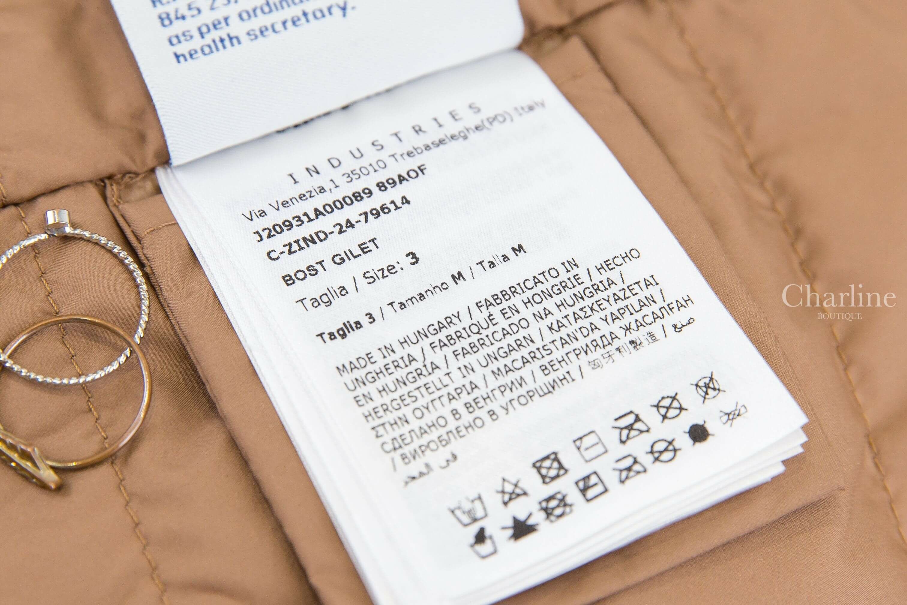 Moncler Bost Teddy Down Gilet 淺褐色小立領抽繩收腰扣式毛毛混棉質羽絨背心-Charline Boutique 精品代購