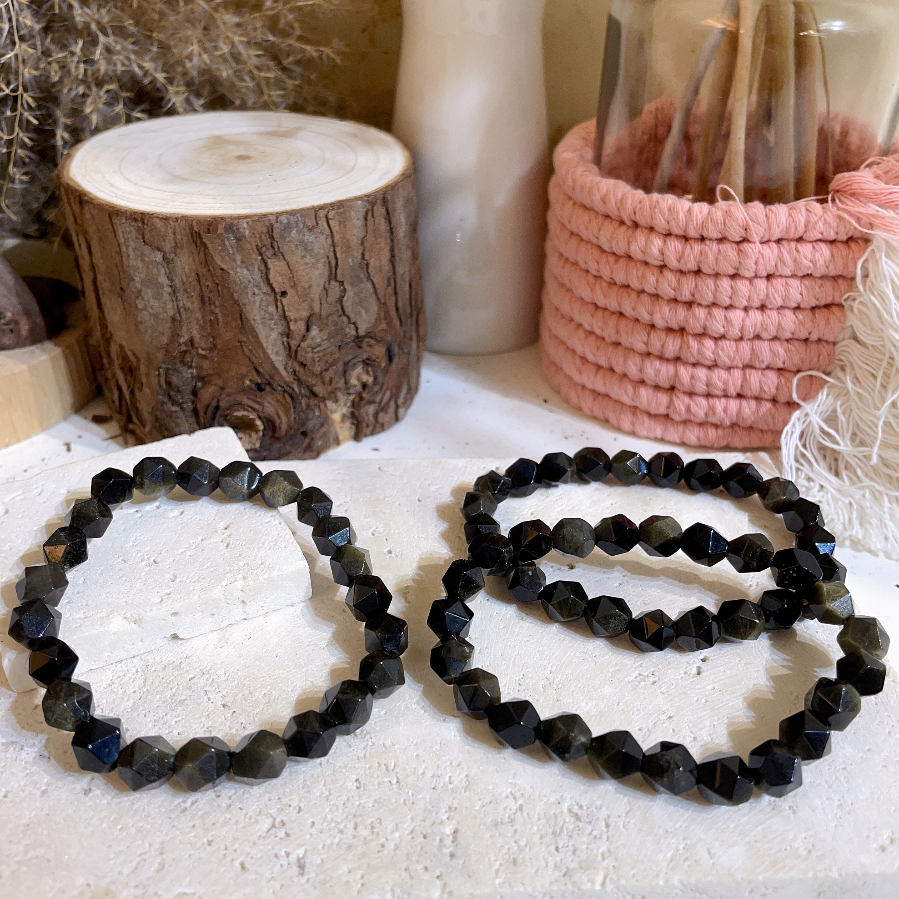 金曜石鑽切手串 7mm