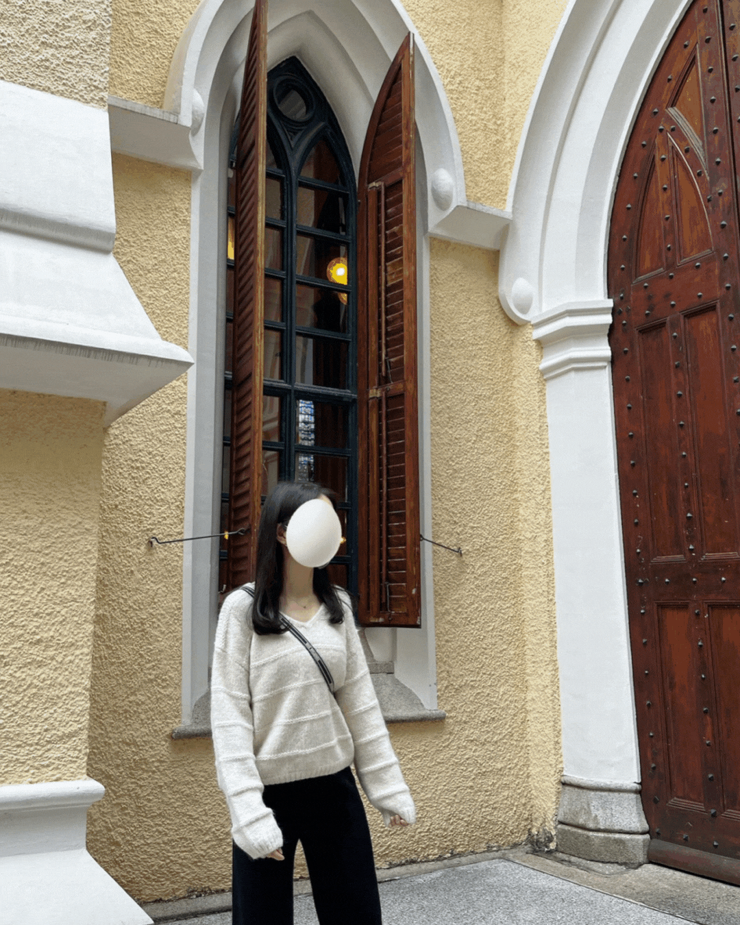 《KR》橫紋寬鬆落肩毛衣