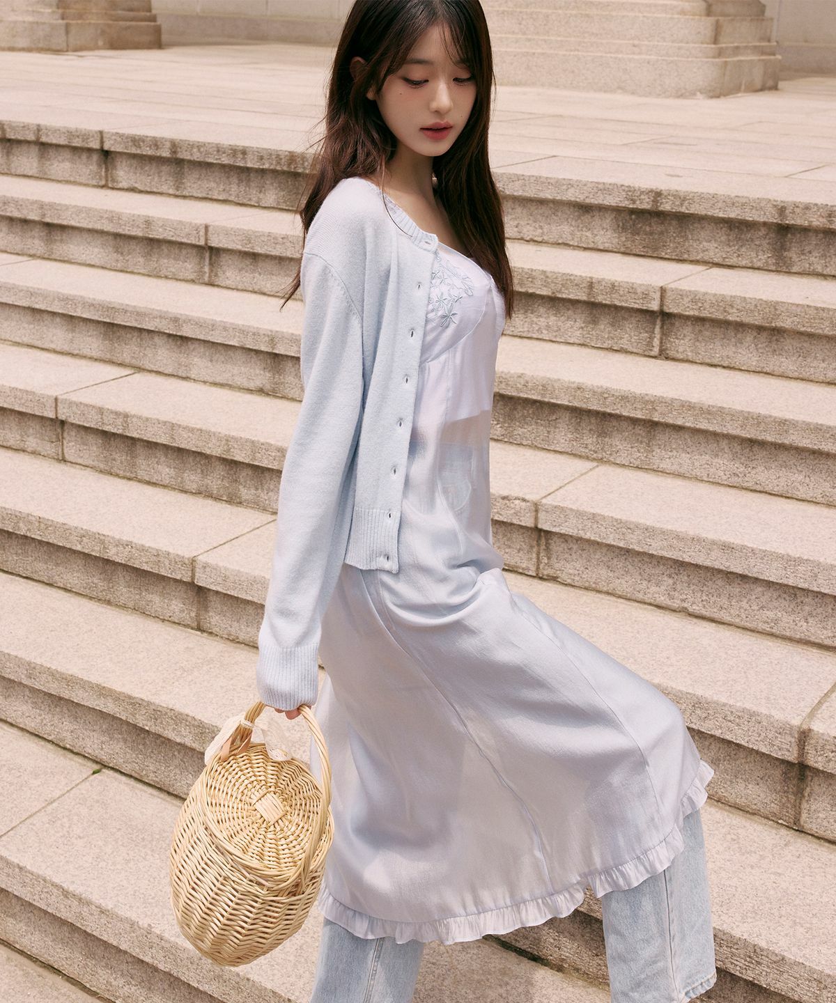 ROLAROLA SHEER EMBROIDERY BUSTIER ONEPIECE