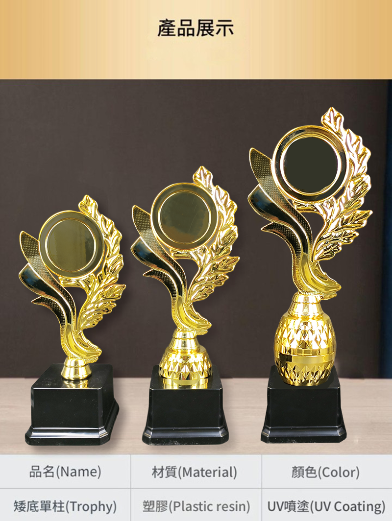 訂製通用花牌獎盃 升級送彩色排版金貼 T05