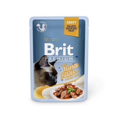 捷克 Brit 自然精選系列 貓濕糧 吞拿魚配肉汁85g【原箱24包】