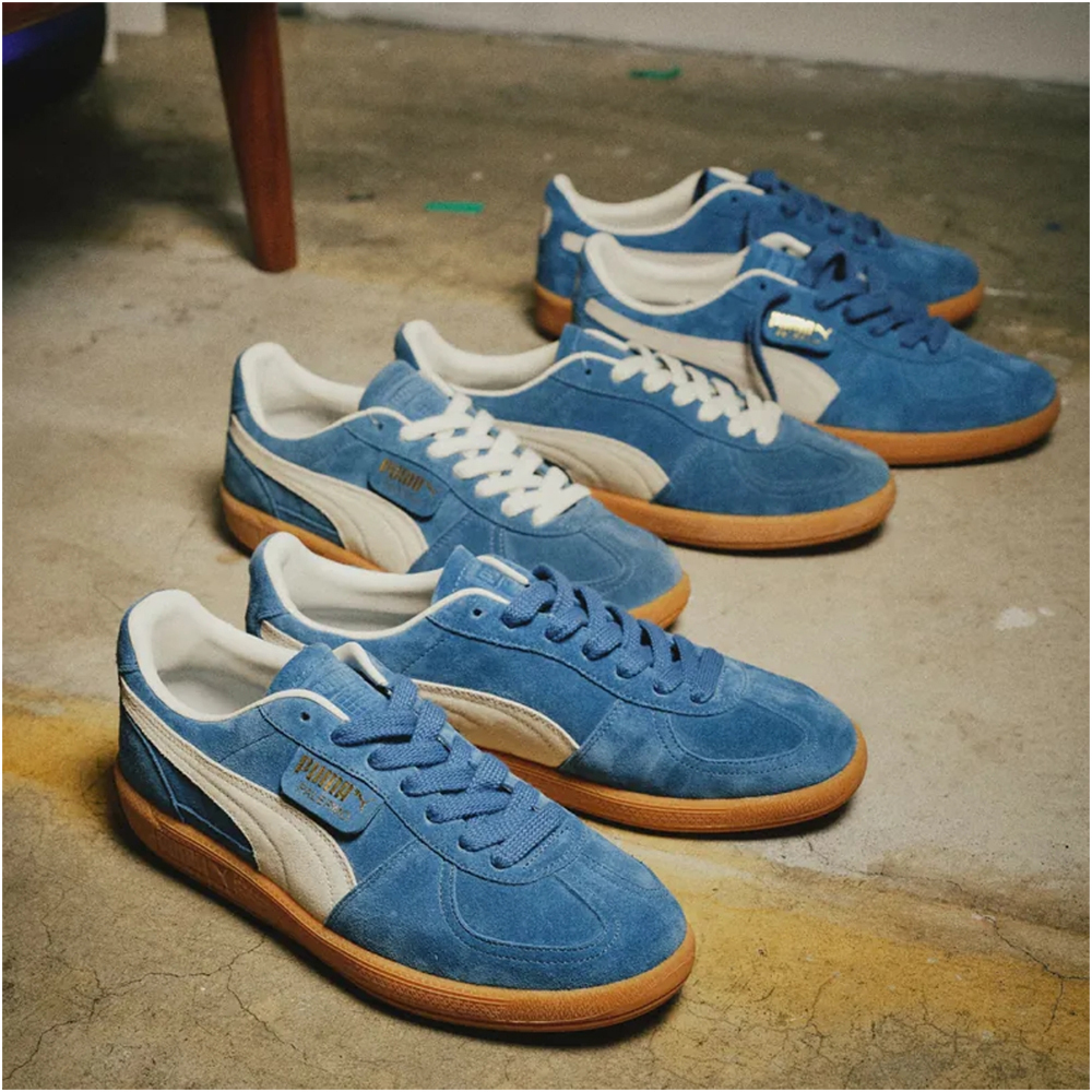 聯名款 PUMA PALERMO x ATMOS BAGGAGE BLUE HORIZON-FROSTED IVORY 麂皮藍色 401631-01