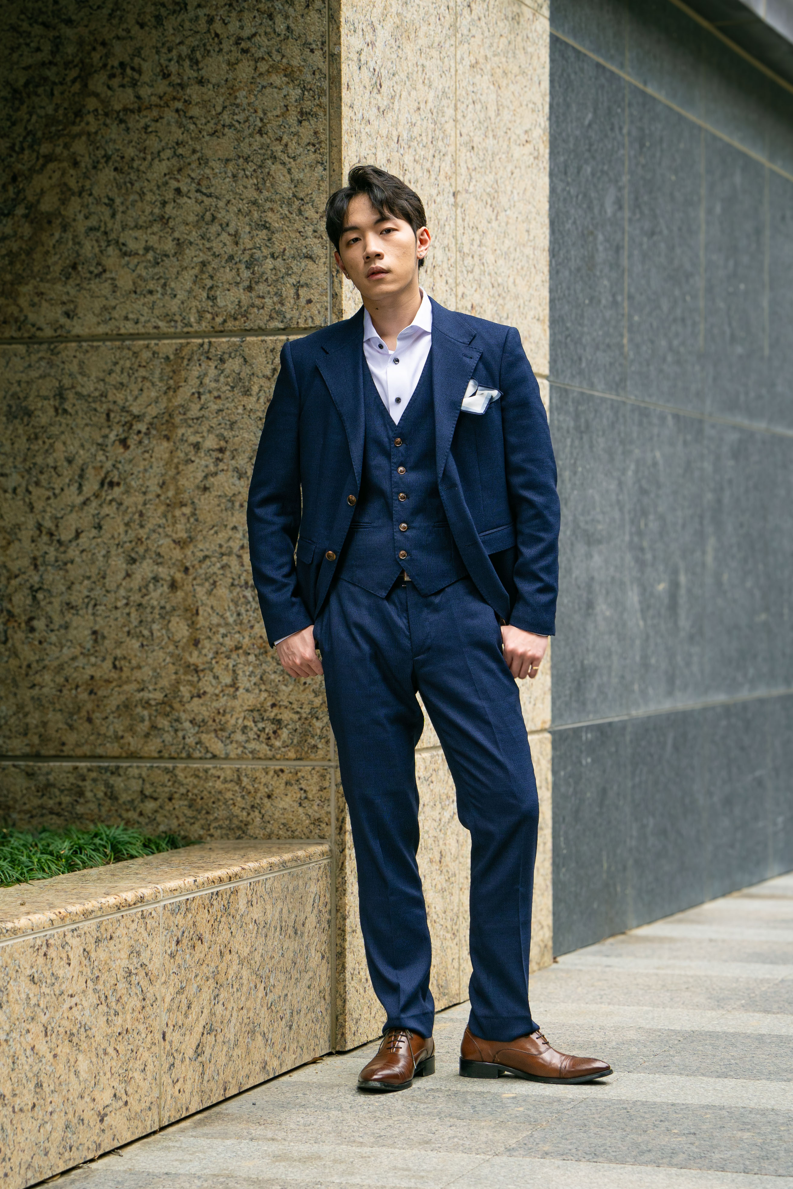 威爾斯格紋西裝外套 823 藍格紋