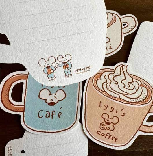 小老鼠 咖啡造型卡片｜1991w2992