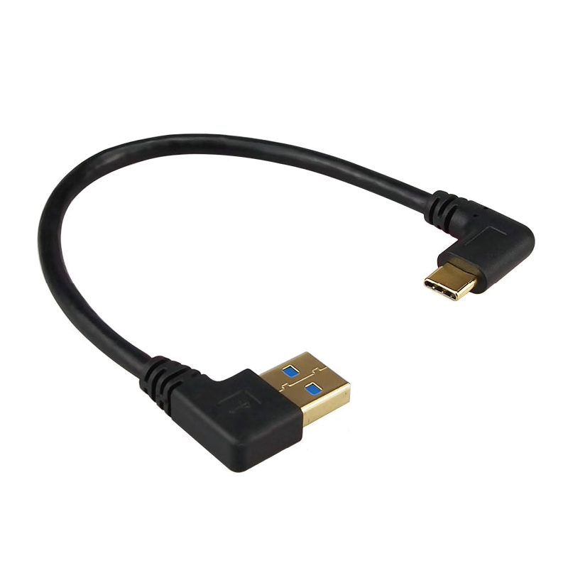 鍍金 Type-c 數據線 雙彎頭90度 3A充電線 快充線 資料線 線長0.3m