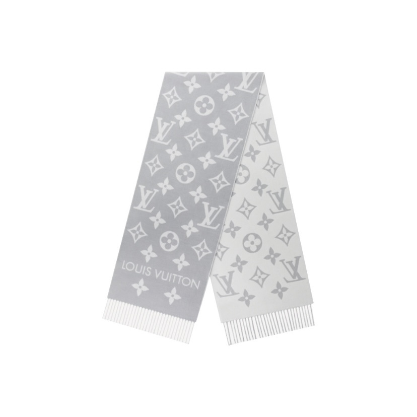 LOUIS VUITTON LV Essential 薰衣草紫灰色羊毛頸巾圍巾