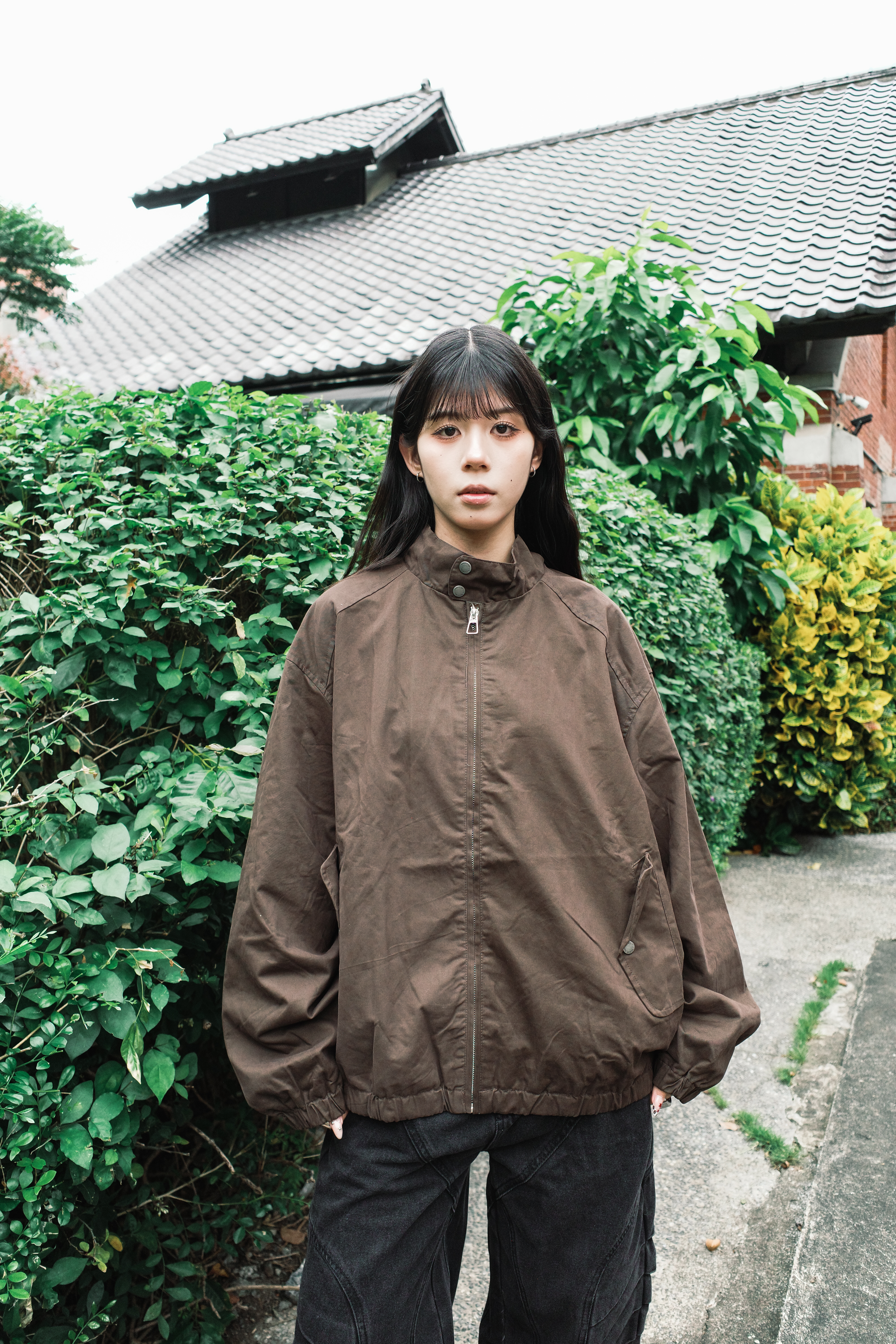 『Always_Good』純色 立領 哈林頓 工裝外套