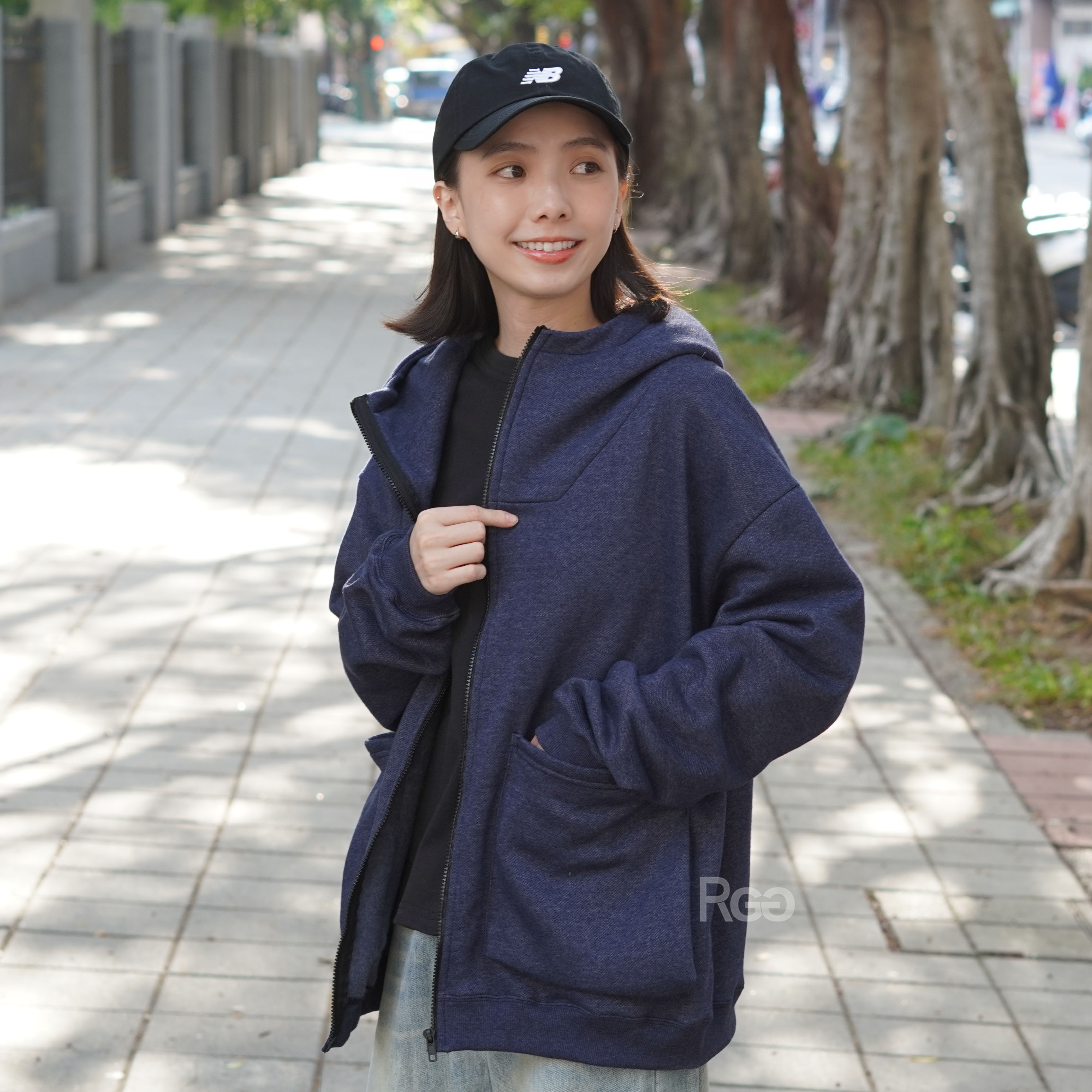 #24202 高領刷毛立體口袋連帽外套