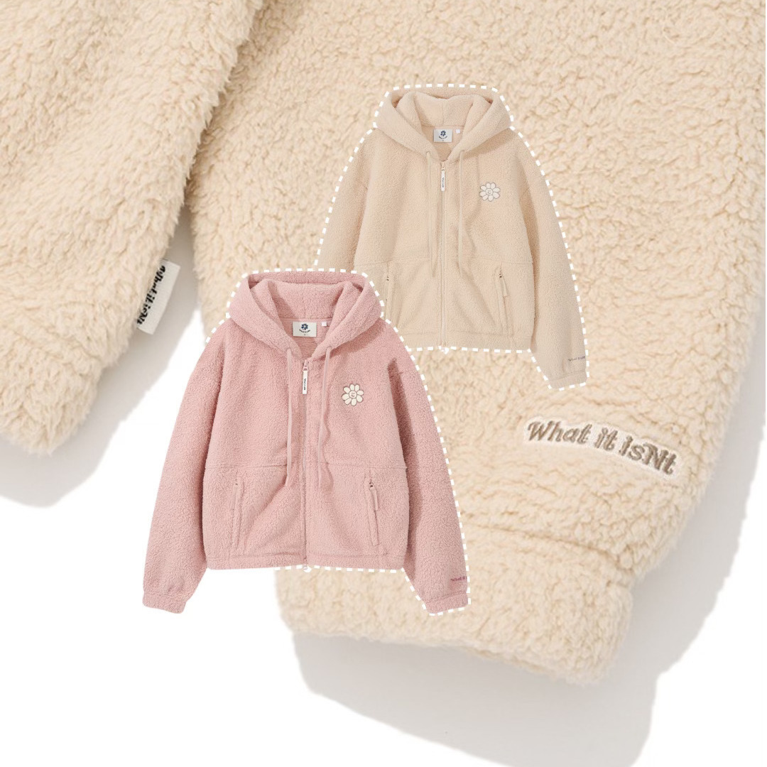 What it isn't｜小花花毛毛外套 Flory Fleece Hoodie ( 2色入 )